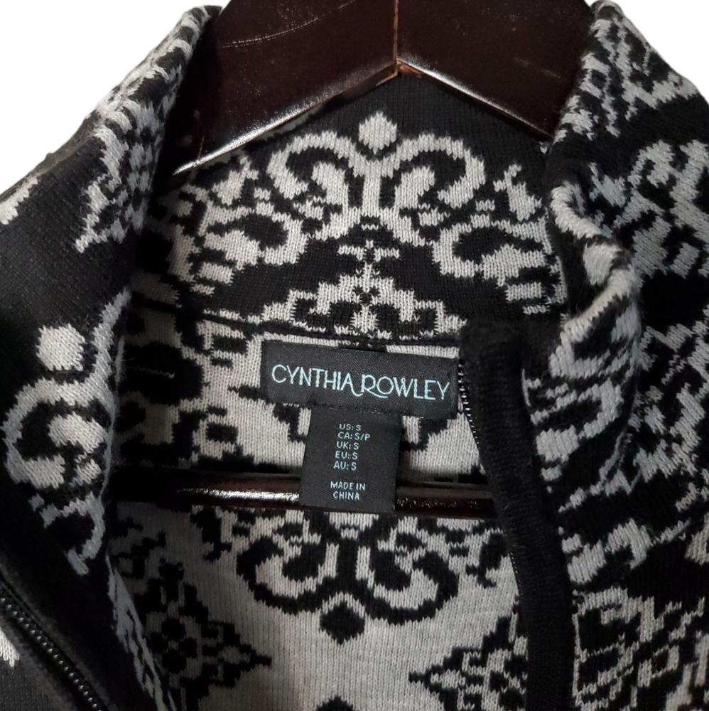 CYNTHIA ROWLEY Scroll Print Women's Long Sleeve Dress Jacket - Picture 8 of 9